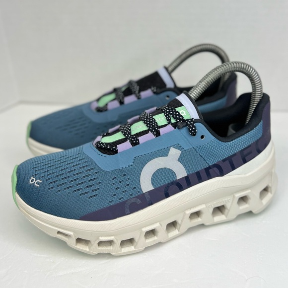 On Cloudmonster Womens Size 6M Dust/Vapor 61.98081 Worn 1x Indoors 99% New - Picture 3 of 16